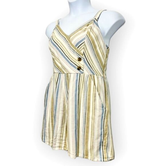 NWOT American Eagle Linen Blend Striped Romper Jumpsuit Outfit - Picture 2 of 9